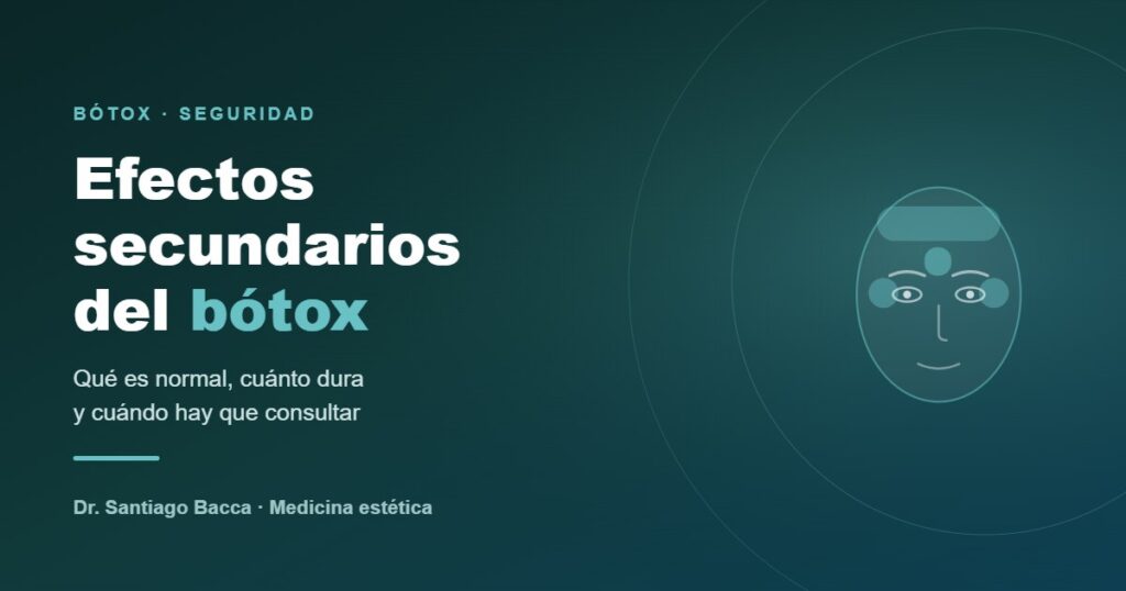 Ilustración sobre los efectos secundarios del bótox, con las zonas del rostro donde se aplica